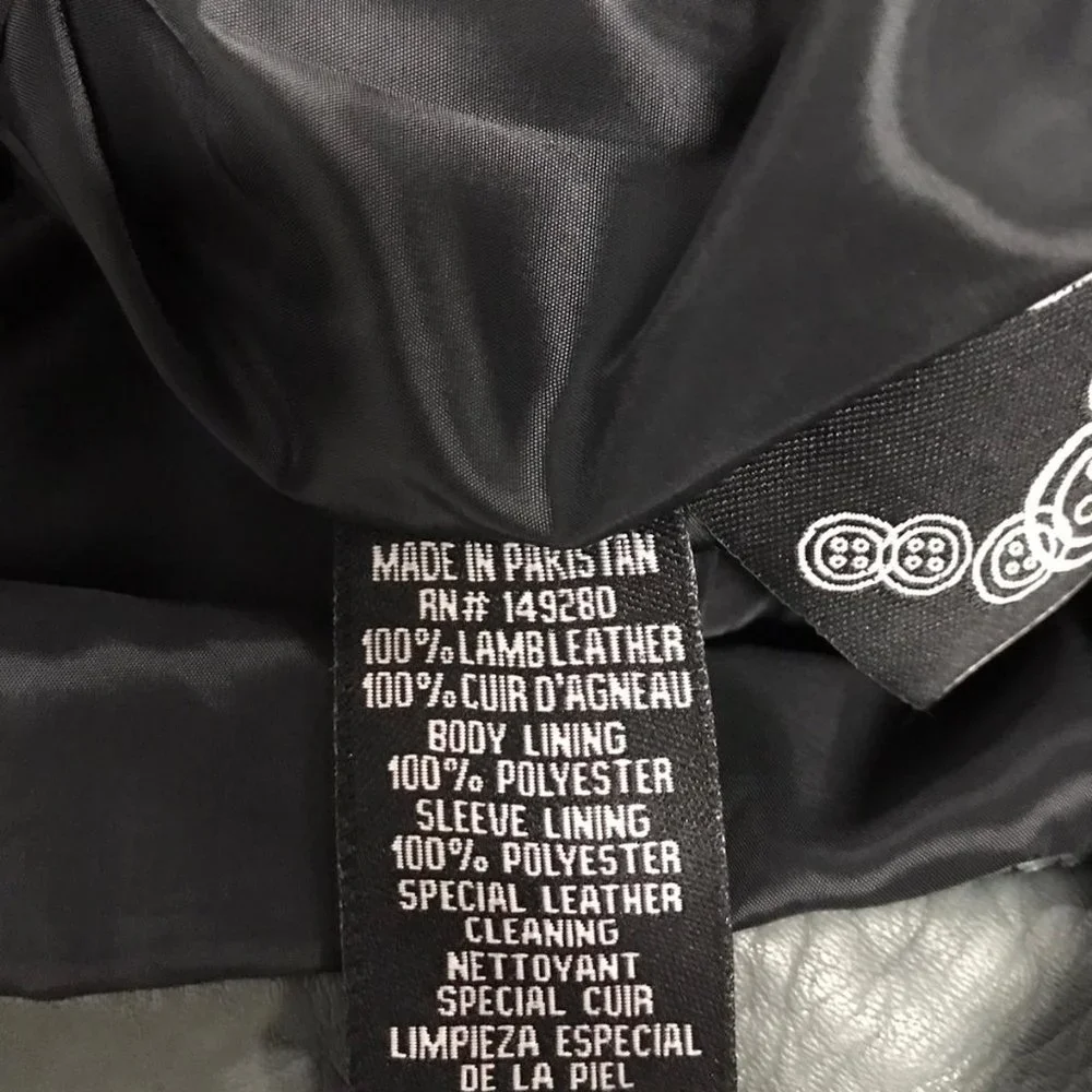 NWT LAMB LEATHER SLINK Crop Jacket Size 2 AUTHENTIC GENUINE MOTORCYCLE MOTO zip - Picture 3 of 4